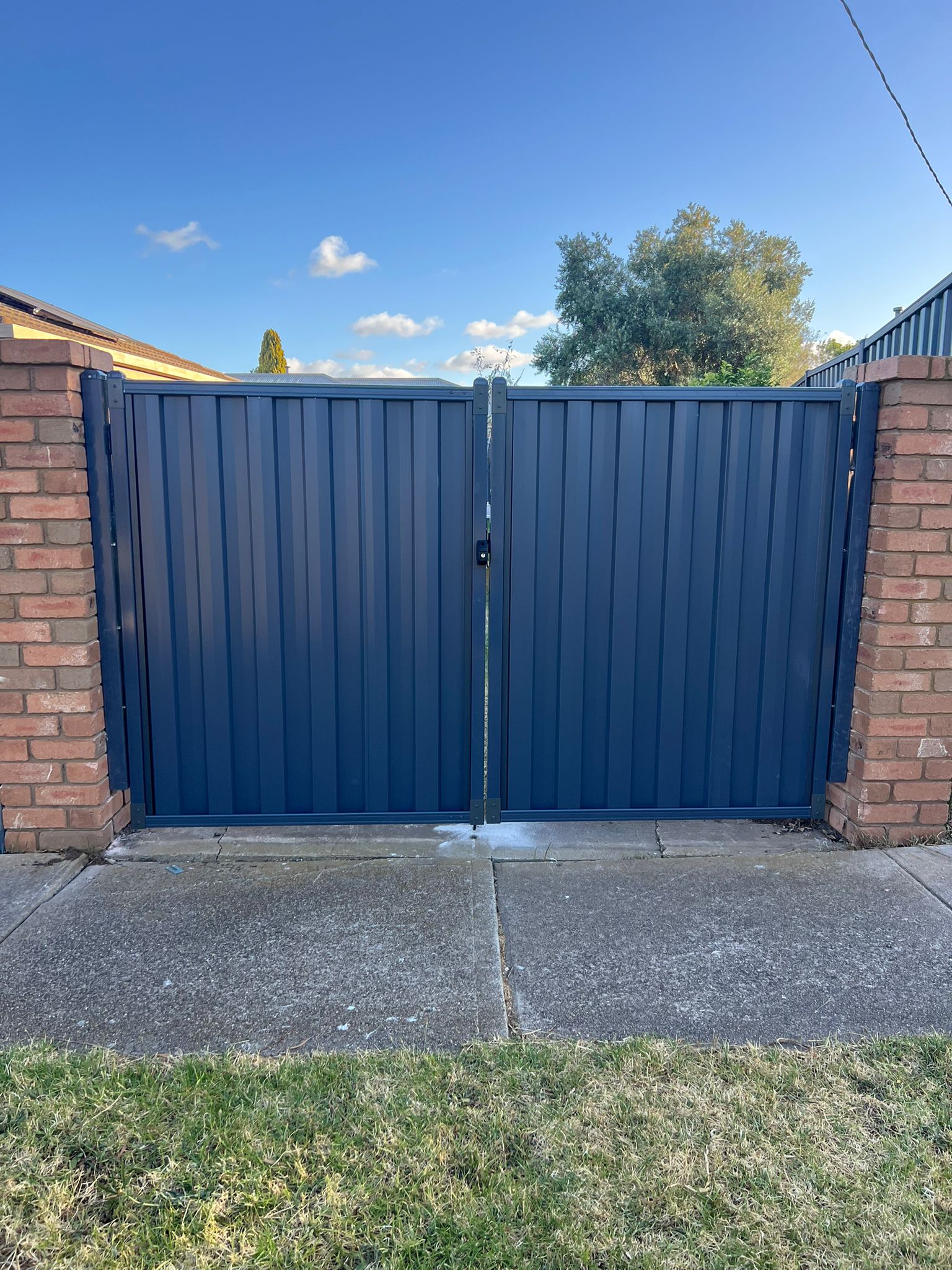 Finished Colorbond driveway gate, Truganina