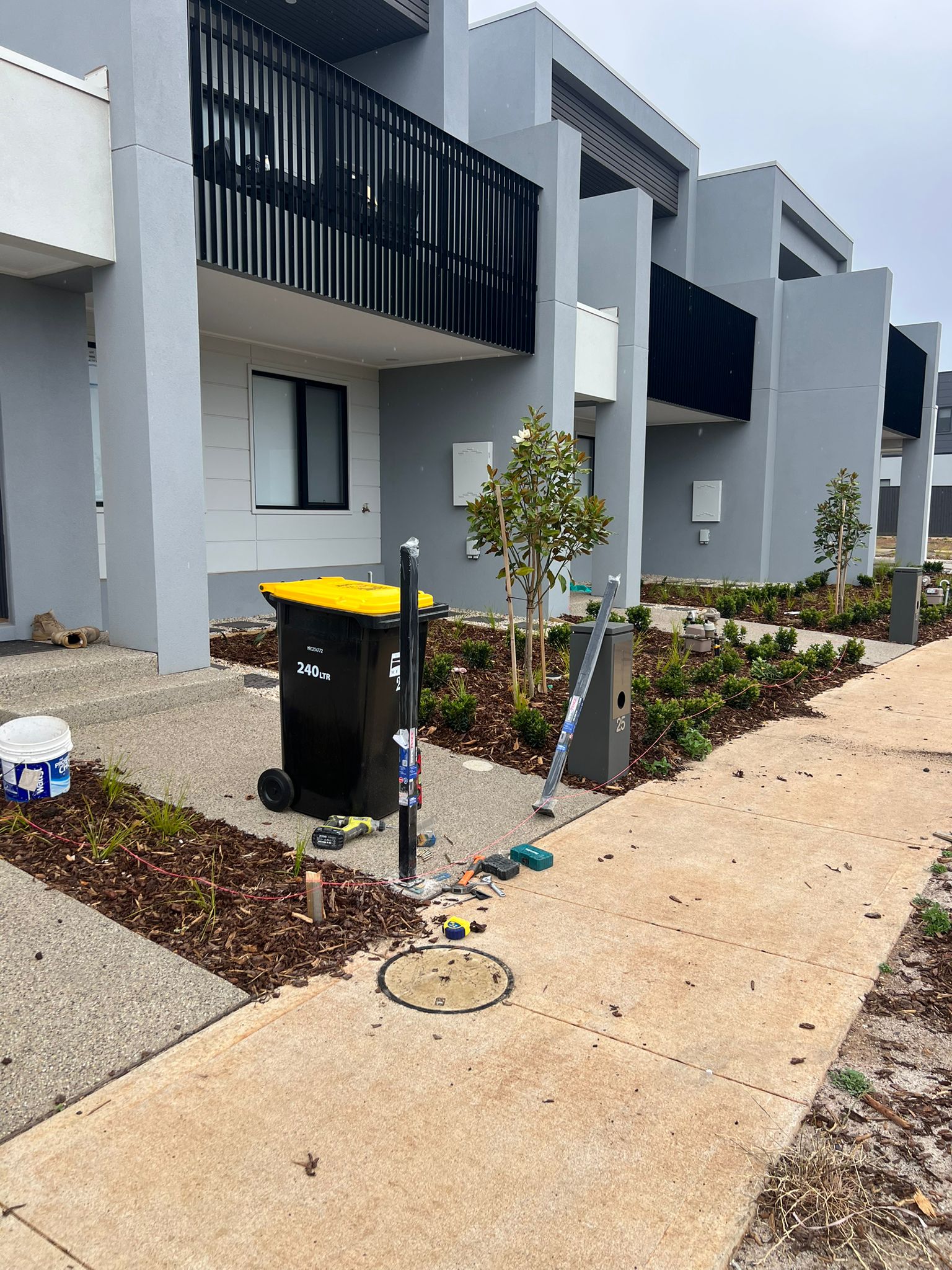 Fence repair work in progress